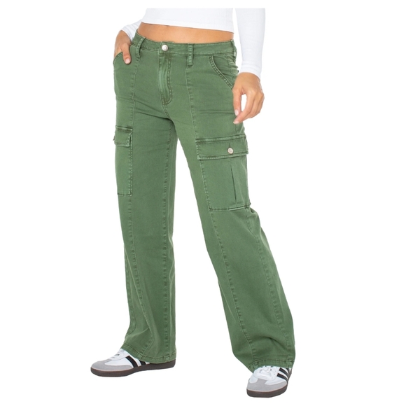 Celebrity Pink Pants - Celebrity Pink Juniors Mid Rise Wide Leg Cargo Pant